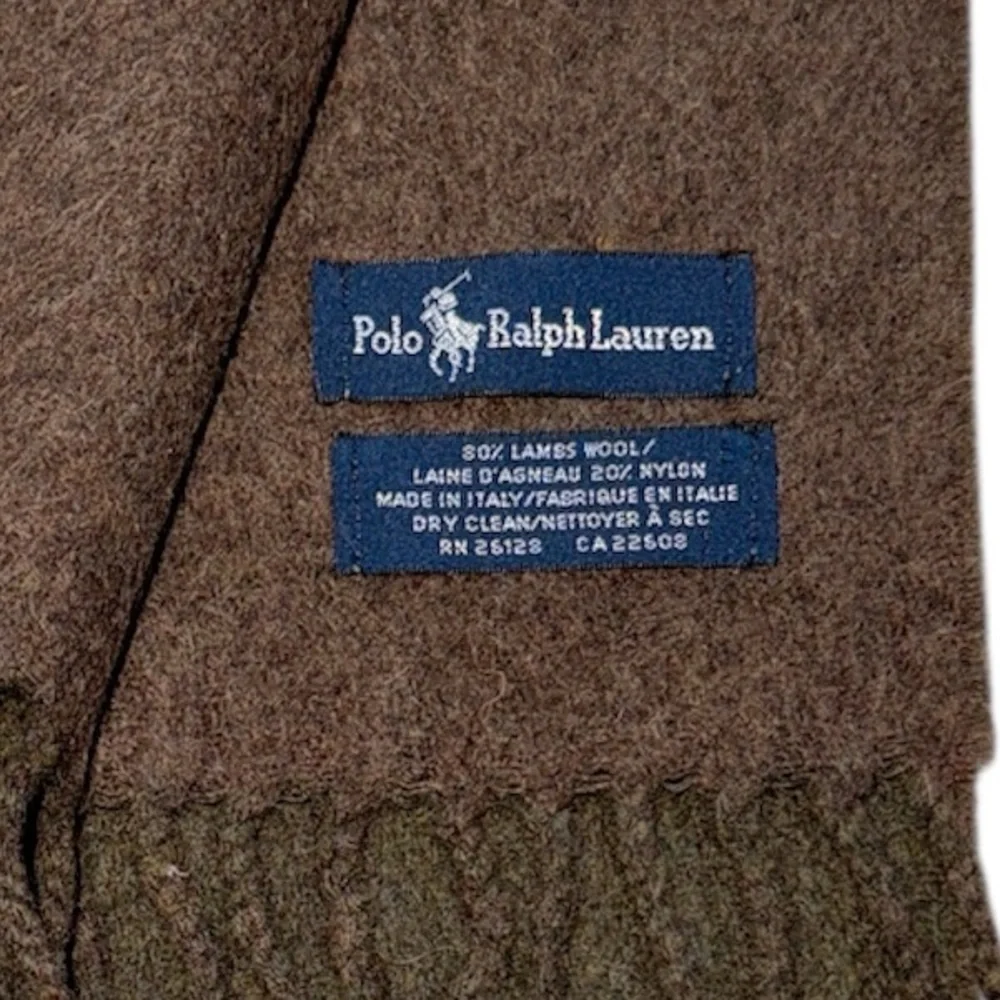 Polo Ralph Lauren Men's Classic Reversible Scarf, Olive/ Brown